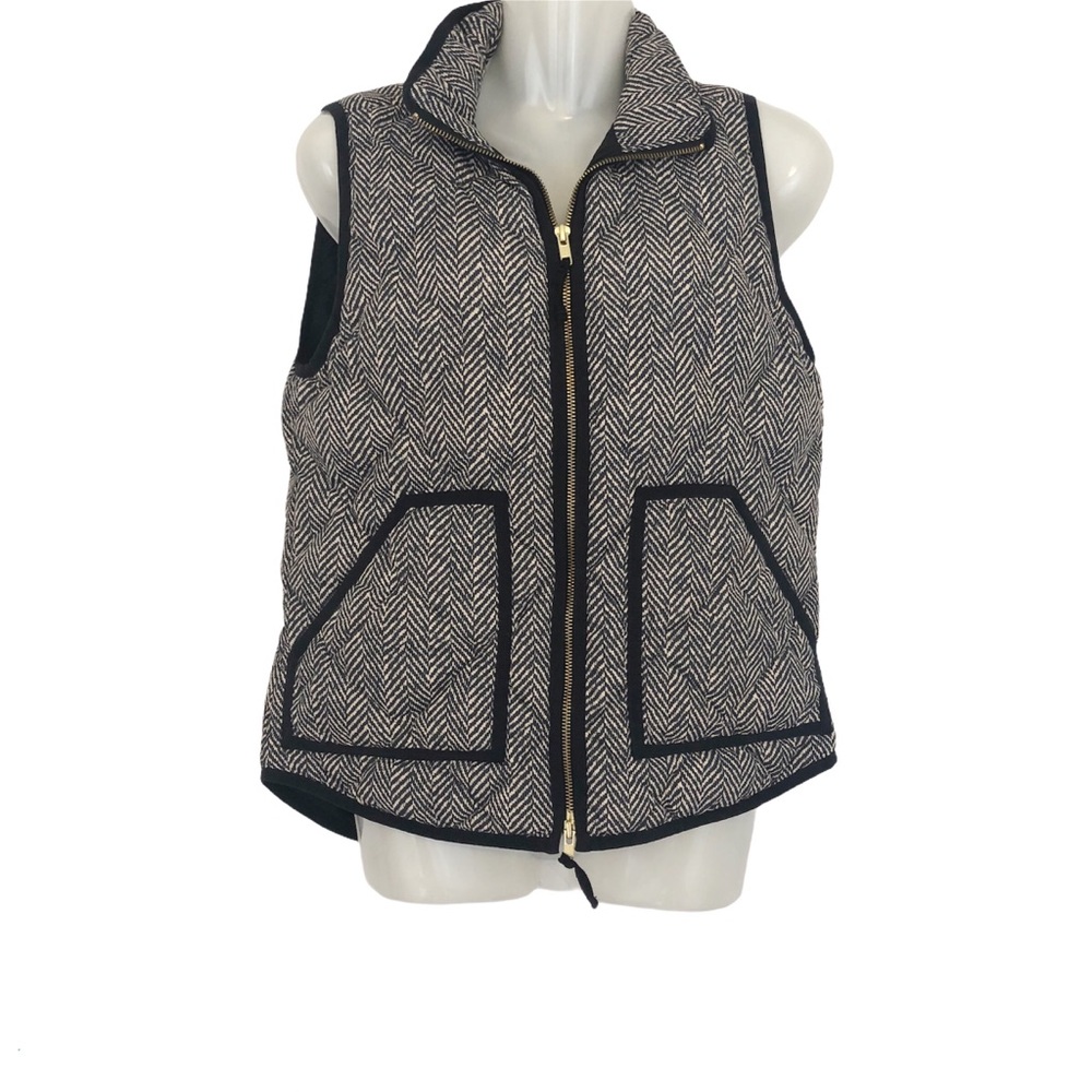 J. Crew Down Filled Excursion Herringbone Vest Xs - image 1